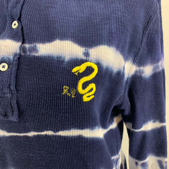 Polo Ralph Lauren longsleeve Fitted shirt Blue White M Vintage EUC - Picture 2 of 4